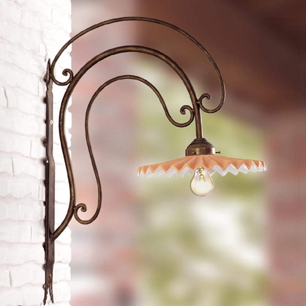mediteranske velke nastenne lampa klasicka keramika mosadz toskanska talianska volanova cotto tehlovo cervena osvetlenie svietnik vonkajsia obyvacka terasa rustikalne vintage country elegantna vila zamok lampy zariadenie jedinecne.jpg
